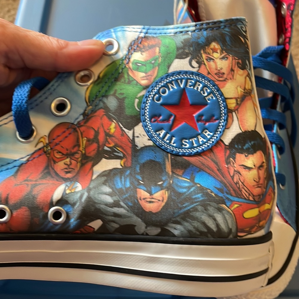 Converse Justice League Blue Multi-Color High Tops - Picture 3 of 6